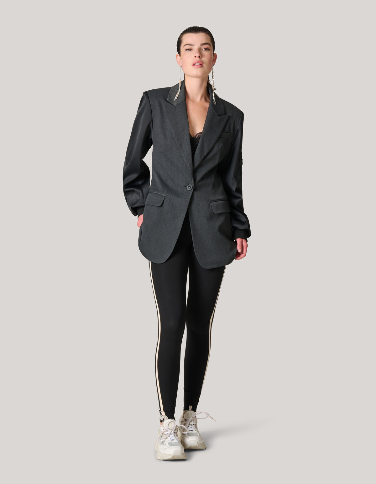 Bomber&auml;rmel-Blazer Schwarz SHOEBY WOMEN