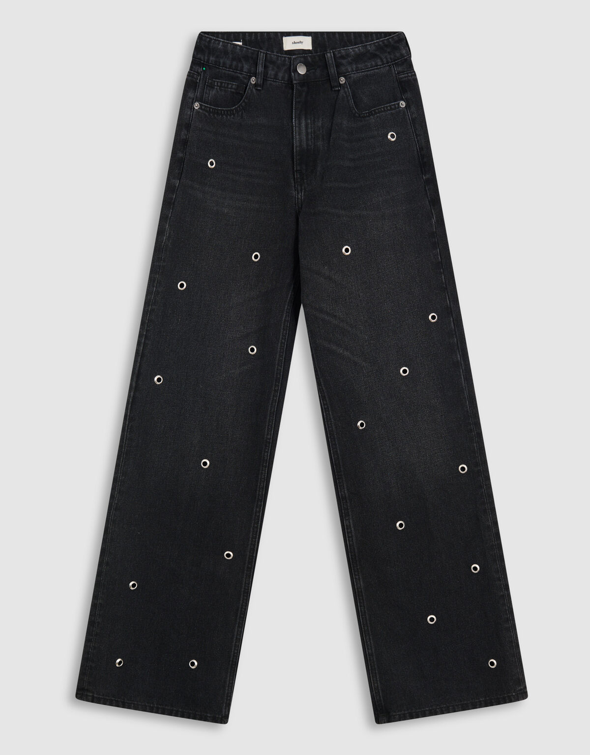 Studs Straight Fit Jeans Dunkelgrau SHOEBY WOMEN