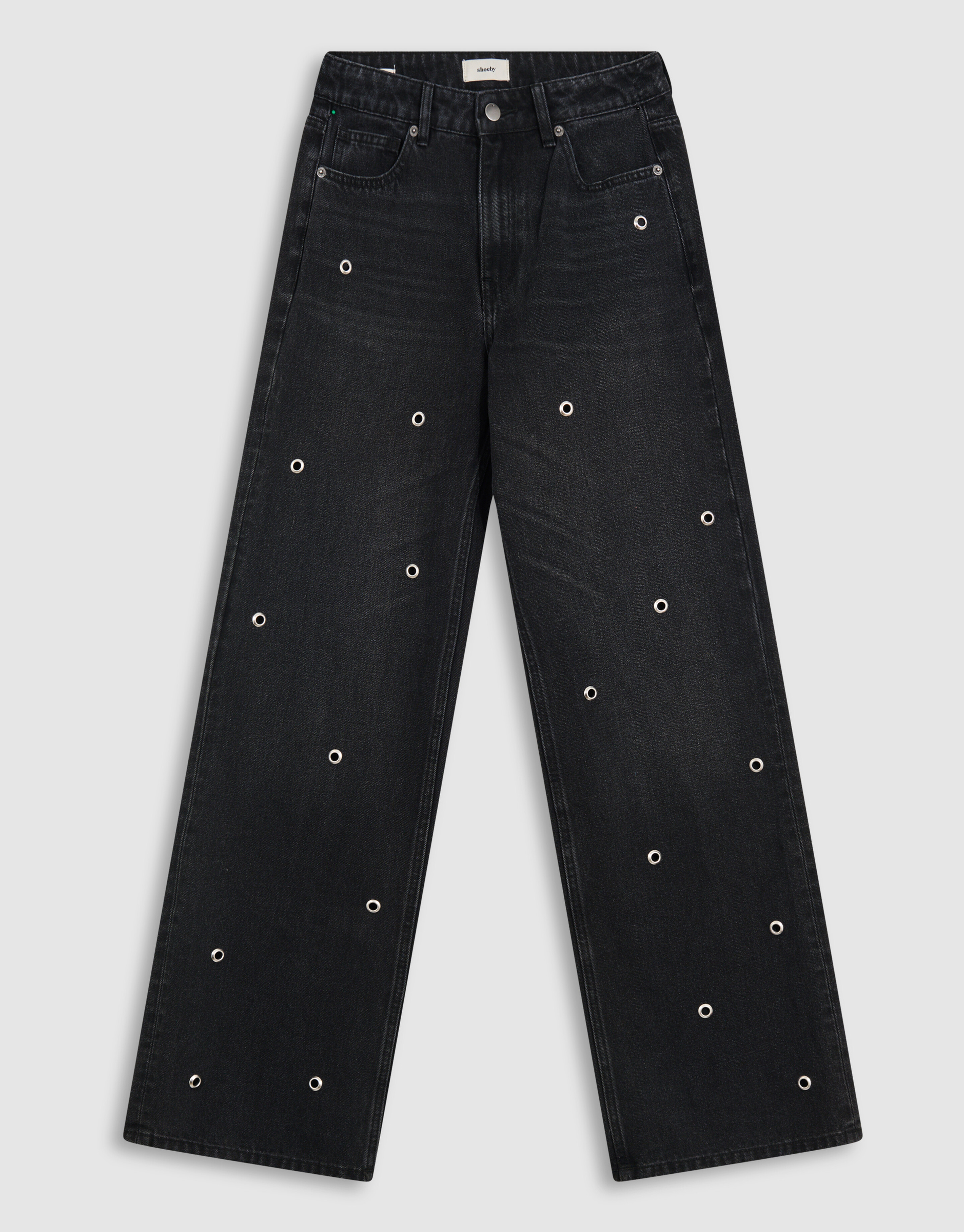 Studs Straight Fit Jeans Dunkelgrau SHOEBY WOMEN