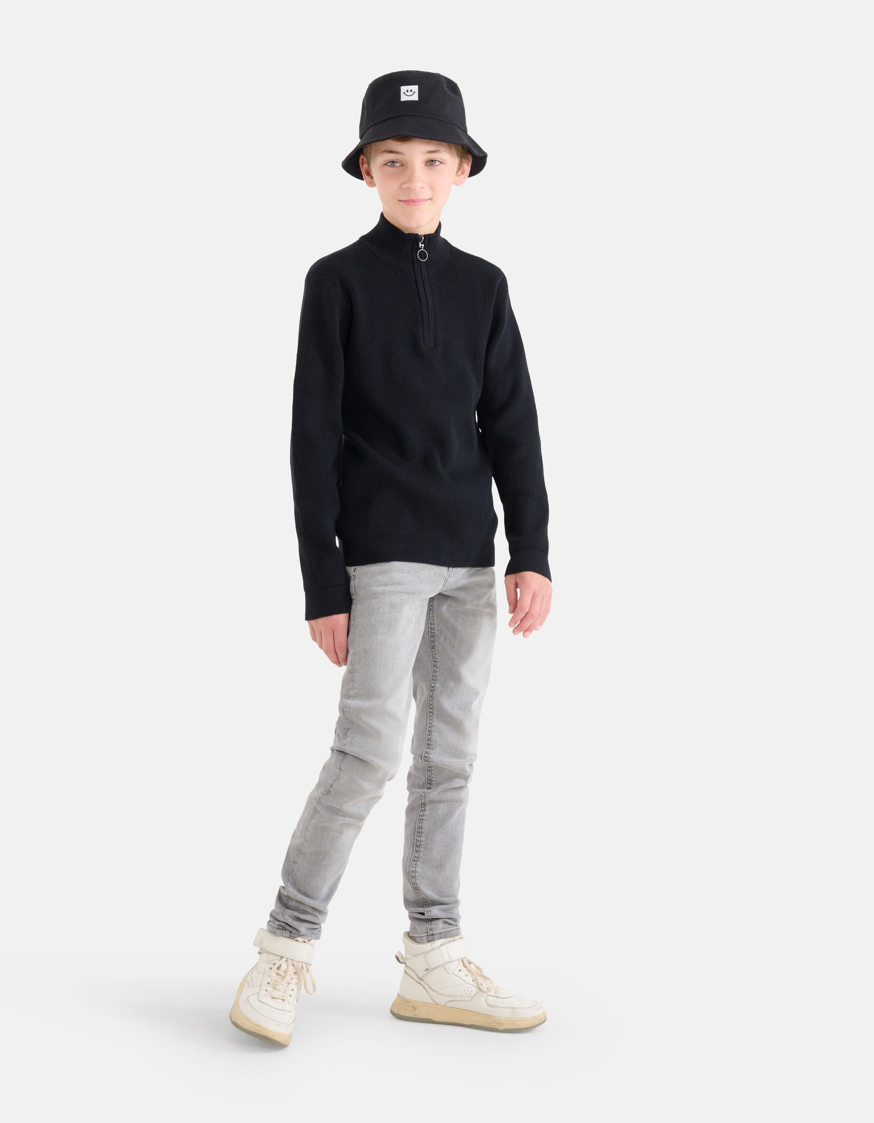 Pullover mit Reißverschluss Schwarz SHOEBY BOYS