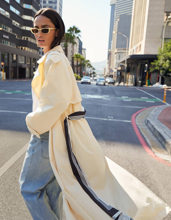 Flowy Trenchcoat Lichtgeel SHOEBY WOMEN