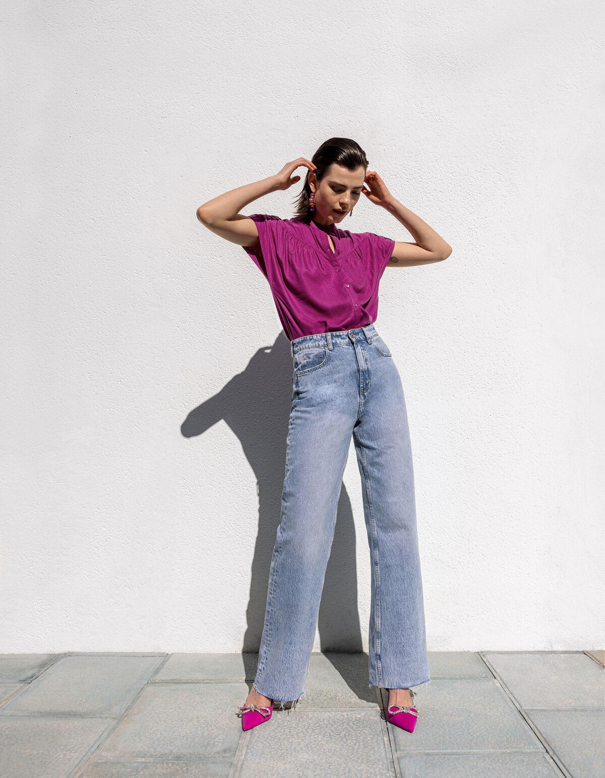 Relaxed Fit Top Dunkelrosa SHOEBY WOMEN