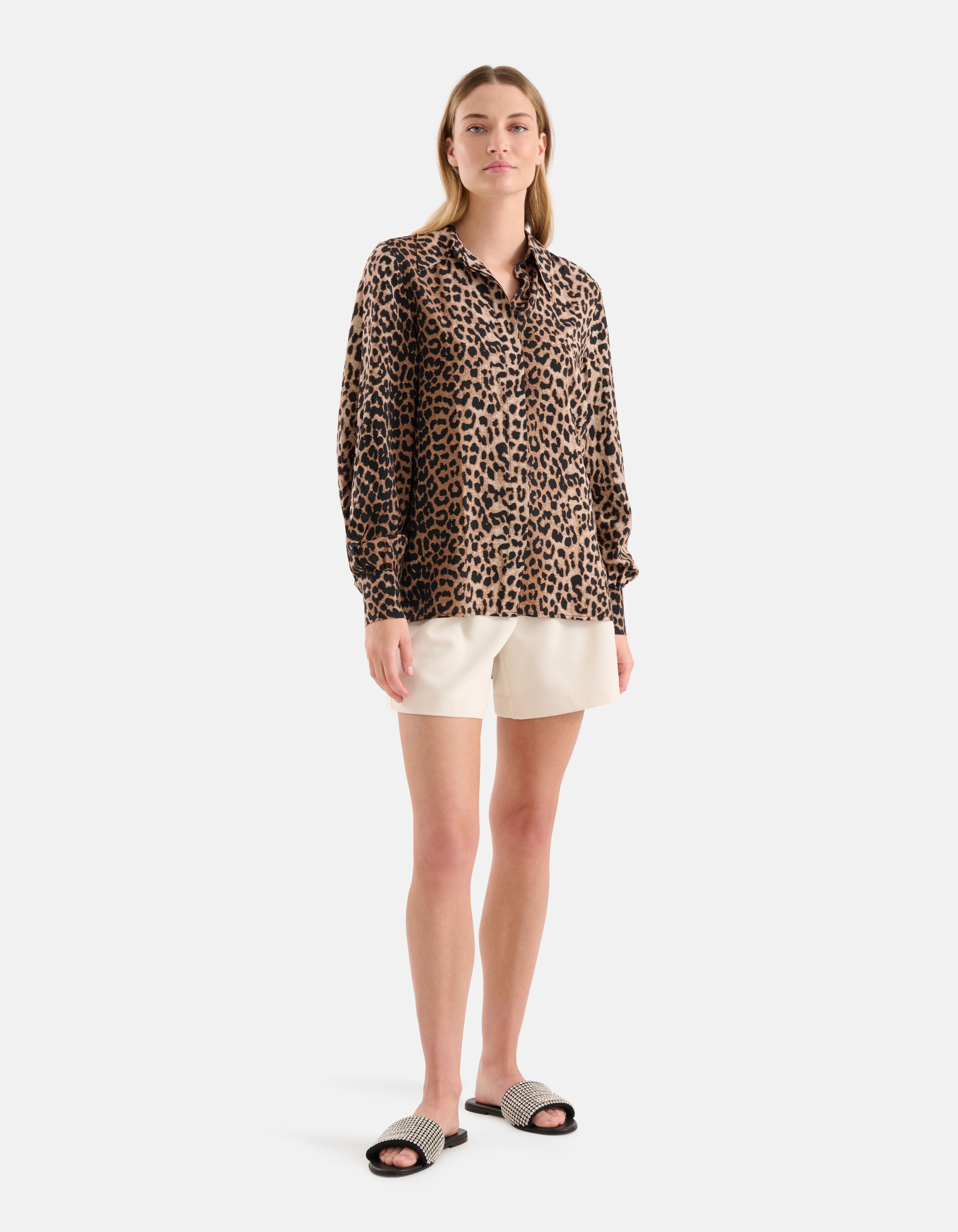 Bedruckte Leopardenbluse Braun SHOEBY WOMEN