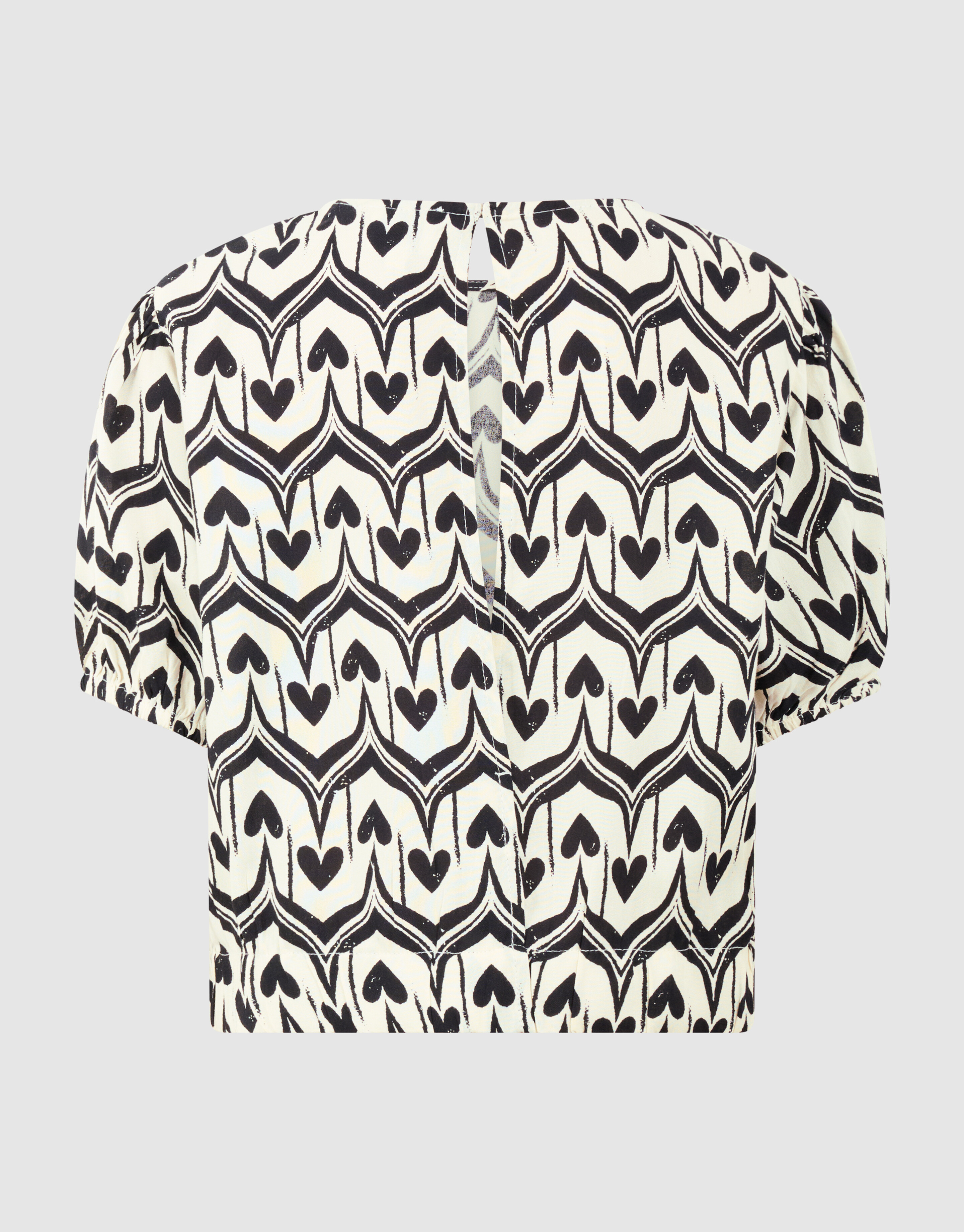 Heart Print Top Gebrochen Wei&szlig;/Schwarz SHOEBY GIRLS