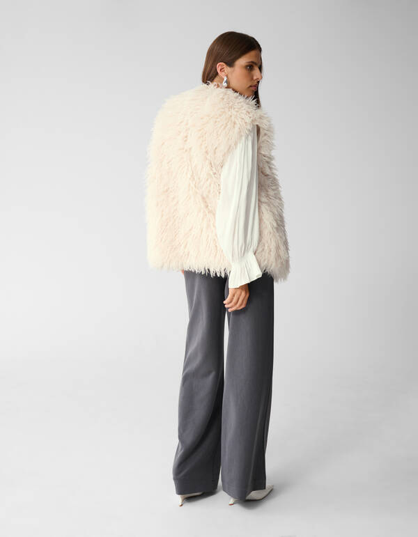 Oversized Teddy-Weste Gebrochen Wei&szlig; von Mieke SHOEBY WOMEN