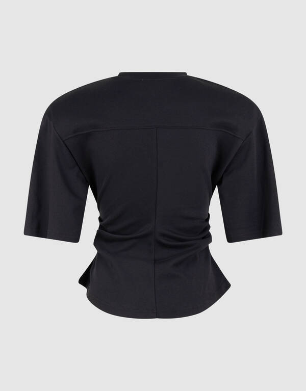 Schwarzes T-Shirt mit Taillenbund SHOEBY WOMEN