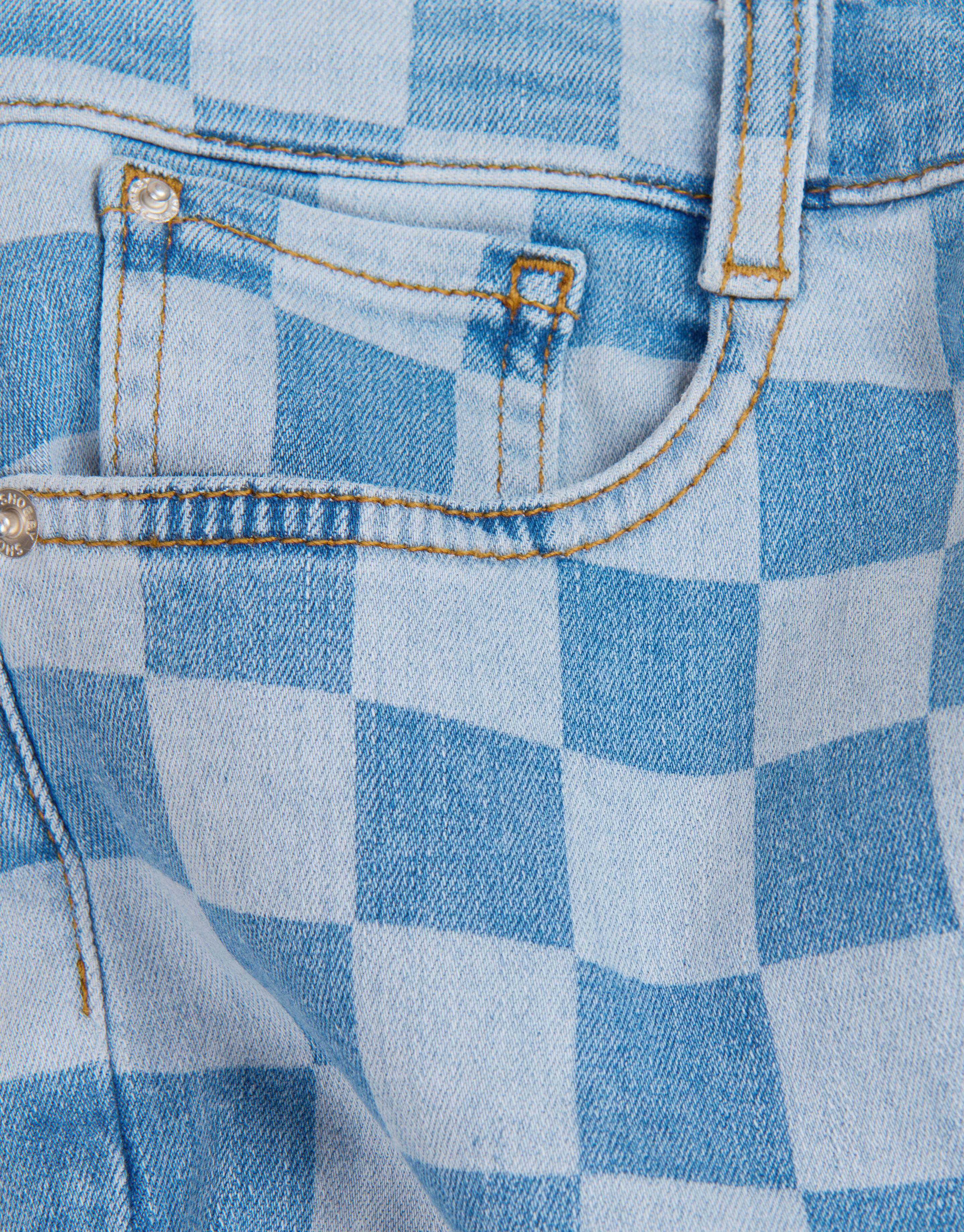Karo-Denim-Kurzer Mittelstein SHOEBY BOYS