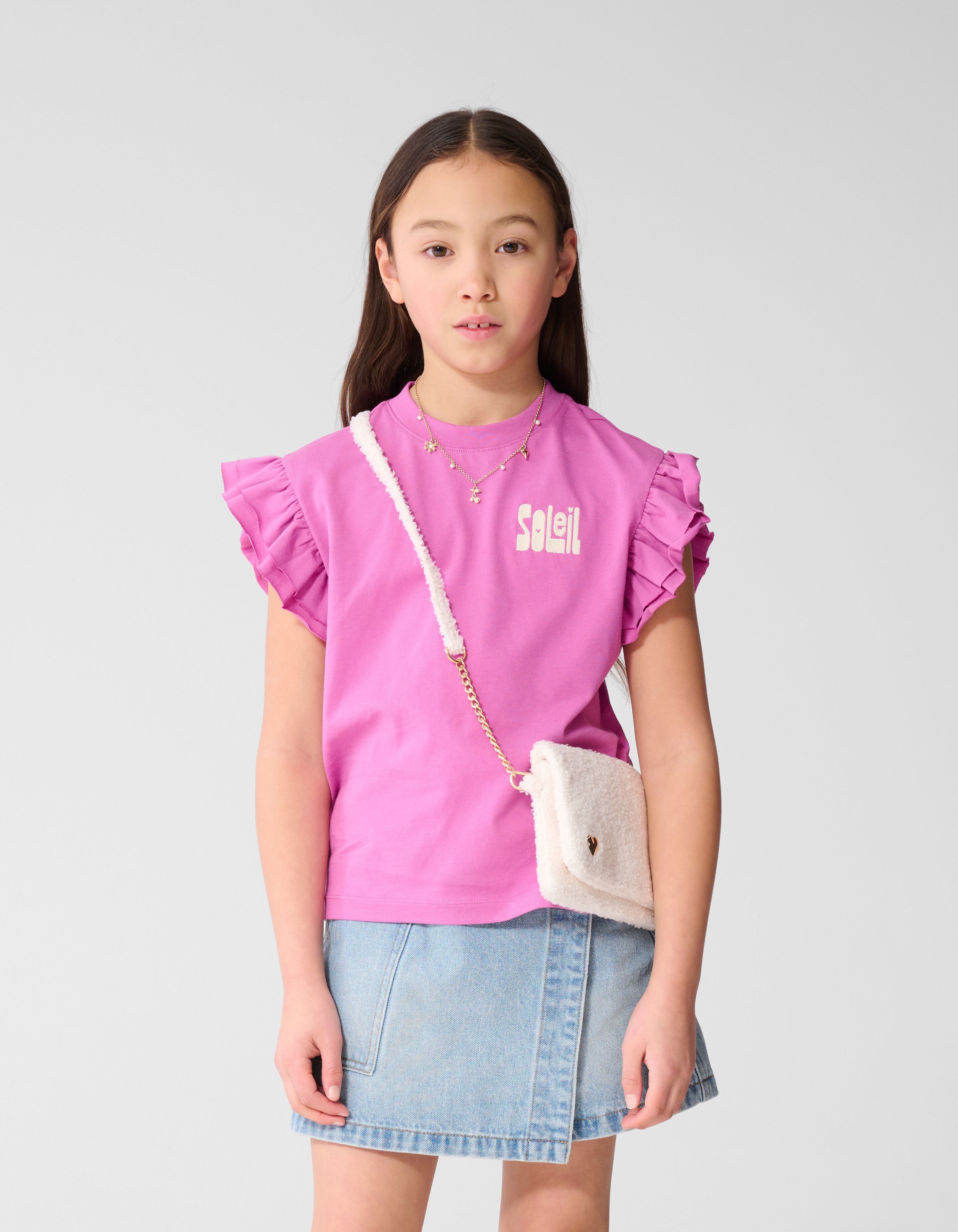 Ruffle Soleil Artwork T-Shirt Rosa SHOEBY GIRLS