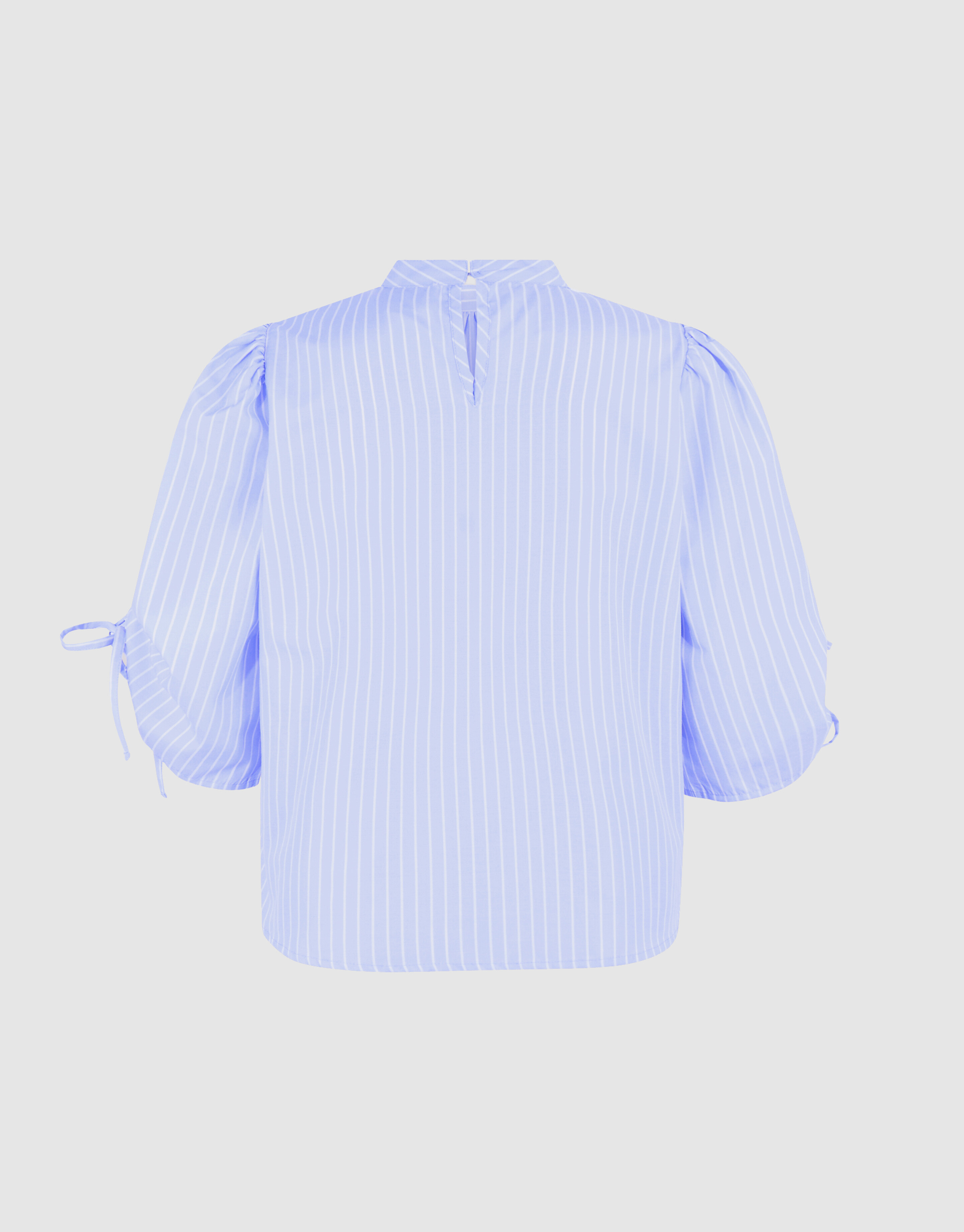 Bluse mit Nadelstreifen- und Kord&auml;rmeln Hellblau SHOEBY WOMEN