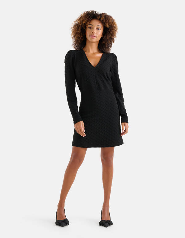 Strukturkleid Schwarz SHOEBY WOMEN