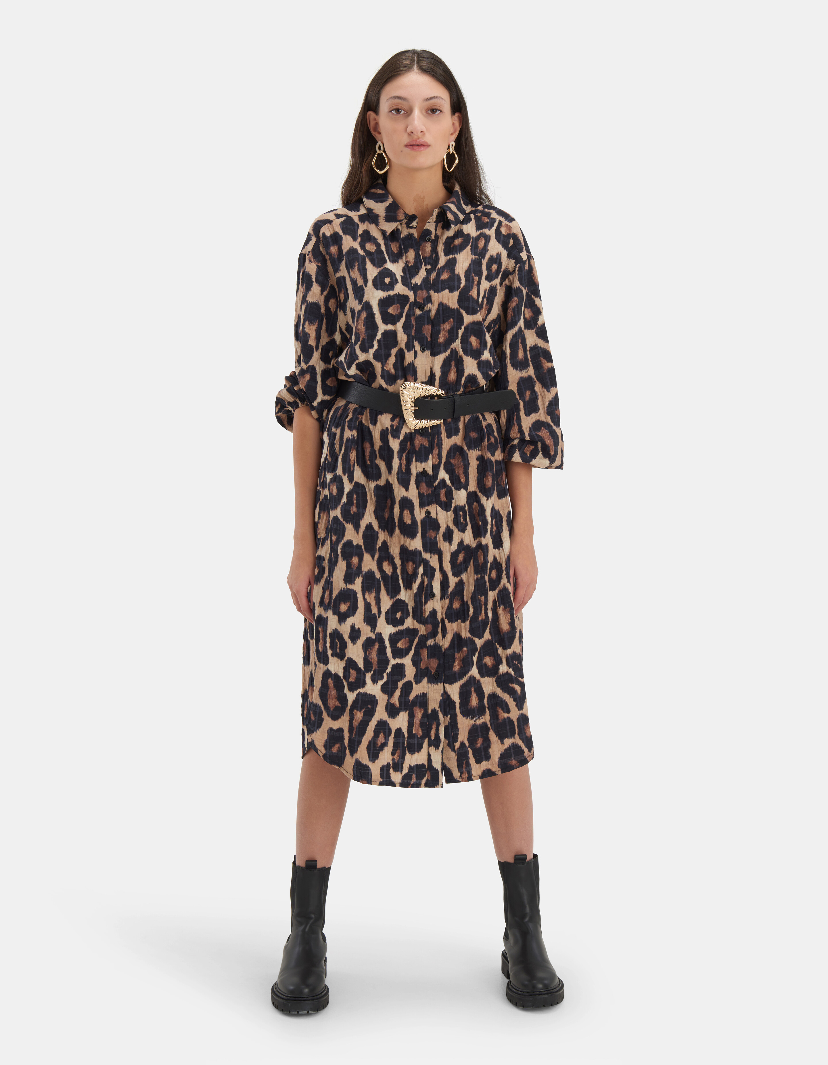 Leopard Langes Kleid EKSEPT