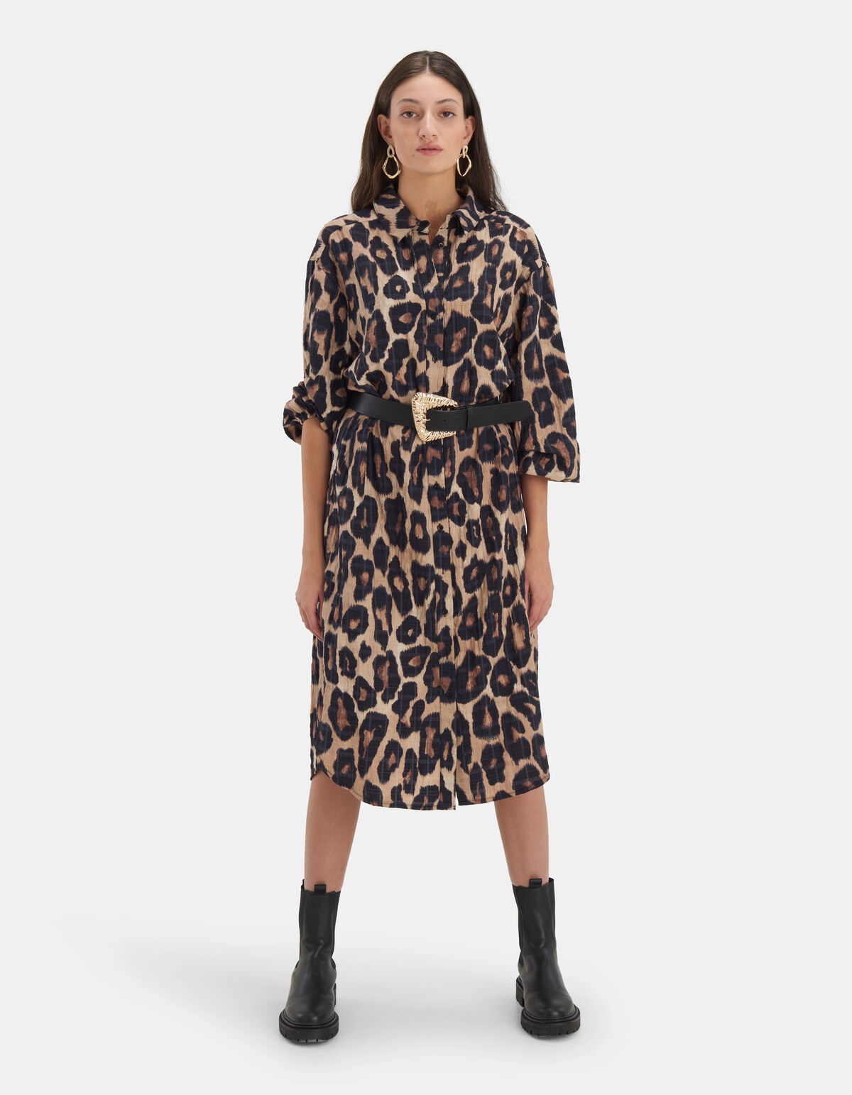 Leopard Langes Kleid EKSEPT
