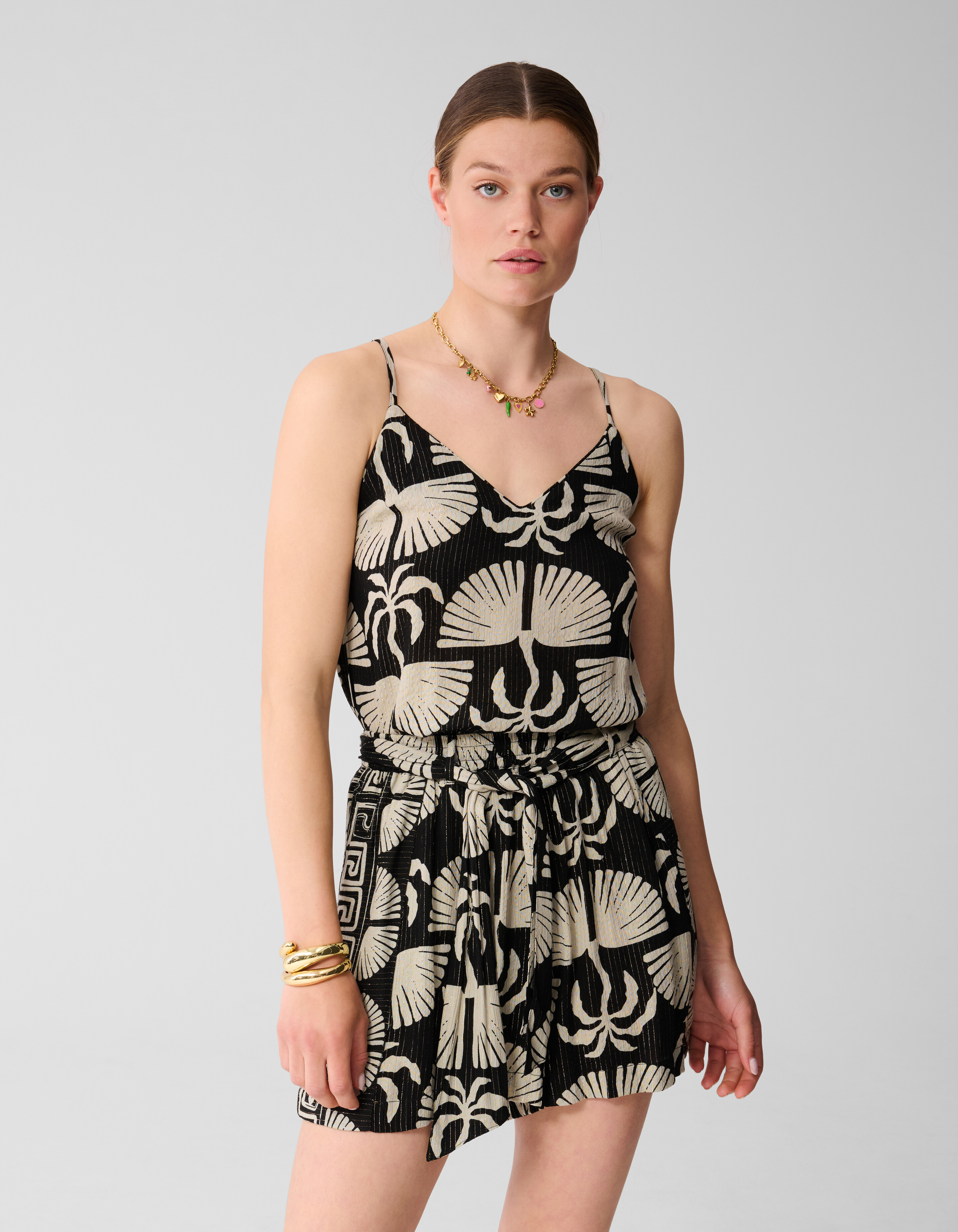 Bedrucktes Singlet Schwarz/Weiß SHOEBY WOMEN