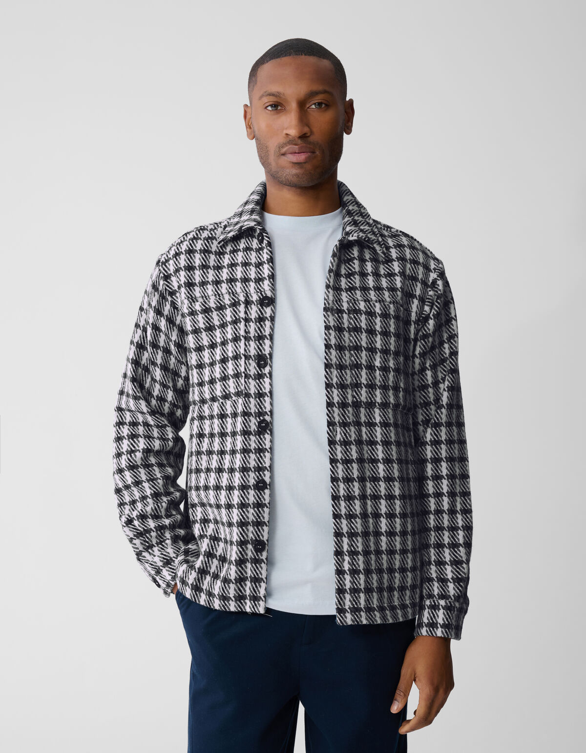 Fenster-Overshirt Blau/Grau SHOEBY MEN