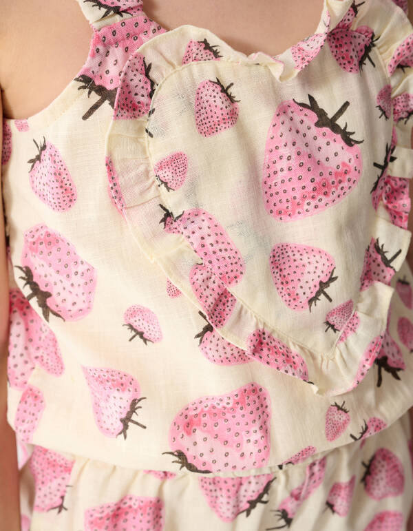 Jumpsuit mit Erdbeer-Print in gebrochenem Wei&szlig; SHOEBY GIRLS