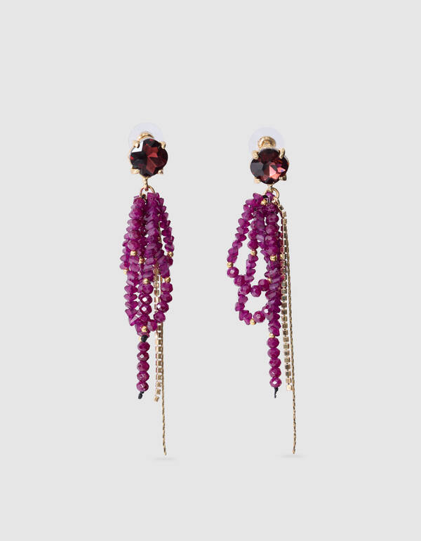 Strass-Ohrringe mit Perlen in Dunkelviolett SHOEBY ACCESSOIRES