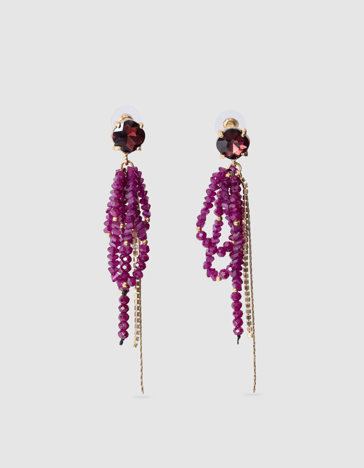 Strass-Ohrringe mit Perlen in Dunkelviolett SHOEBY ACCESSOIRES