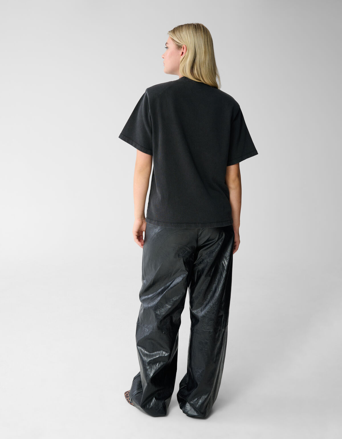 Gef&uuml;ttertes gewaschenes Sweat-T-Shirt Donkergrijs SHOEBY WOMEN