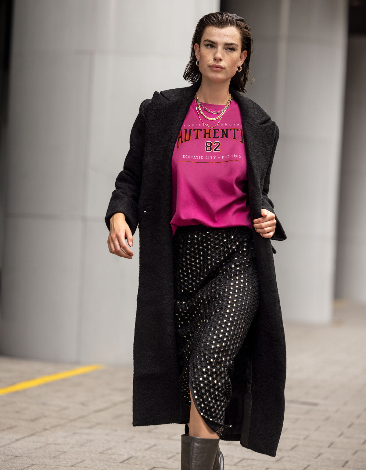 Spitzenrock mit Glitzer Schwarz SHOEBY WOMEN