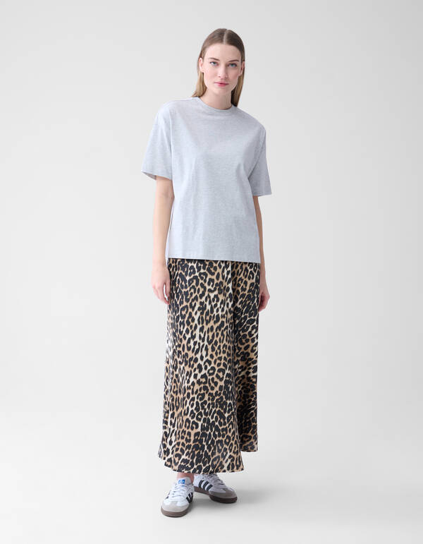 Übergroßes Basic-T-Shirt Hellgrau SHOEBY WOMEN