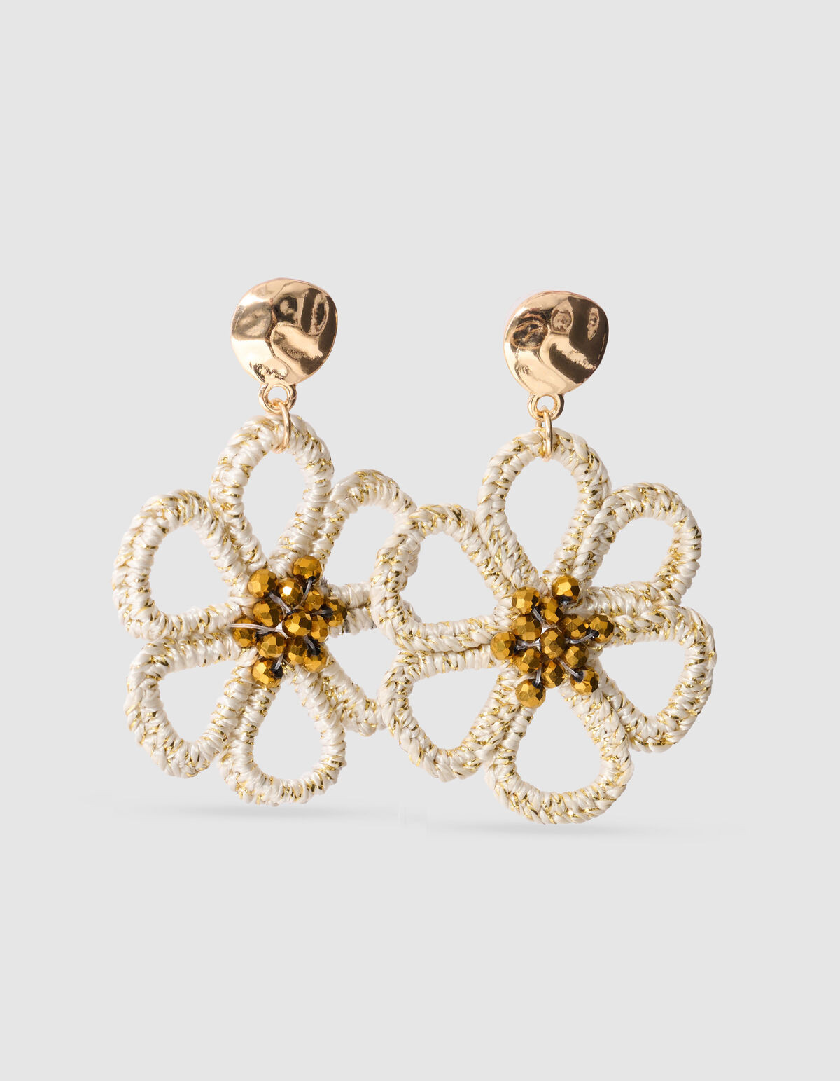 Kleine Blumenohrringe Gebrochenes Wei&szlig; SHOEBY ACCESSOIRES