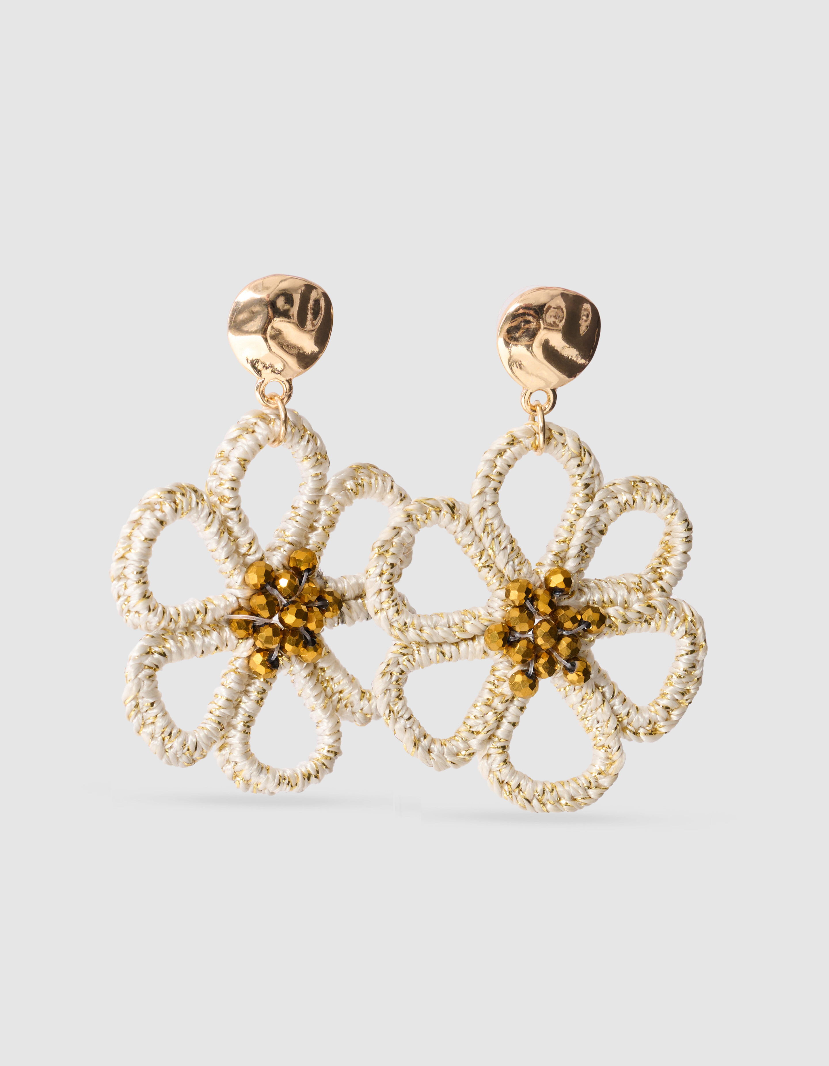 Kleine Blumenohrringe Gebrochenes Wei&szlig; SHOEBY ACCESSOIRES