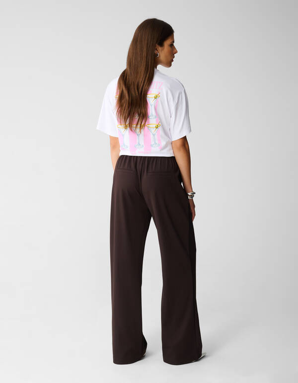 Basic Hose mit weitem Bein Dunkelbraun SHOEBY WOMEN