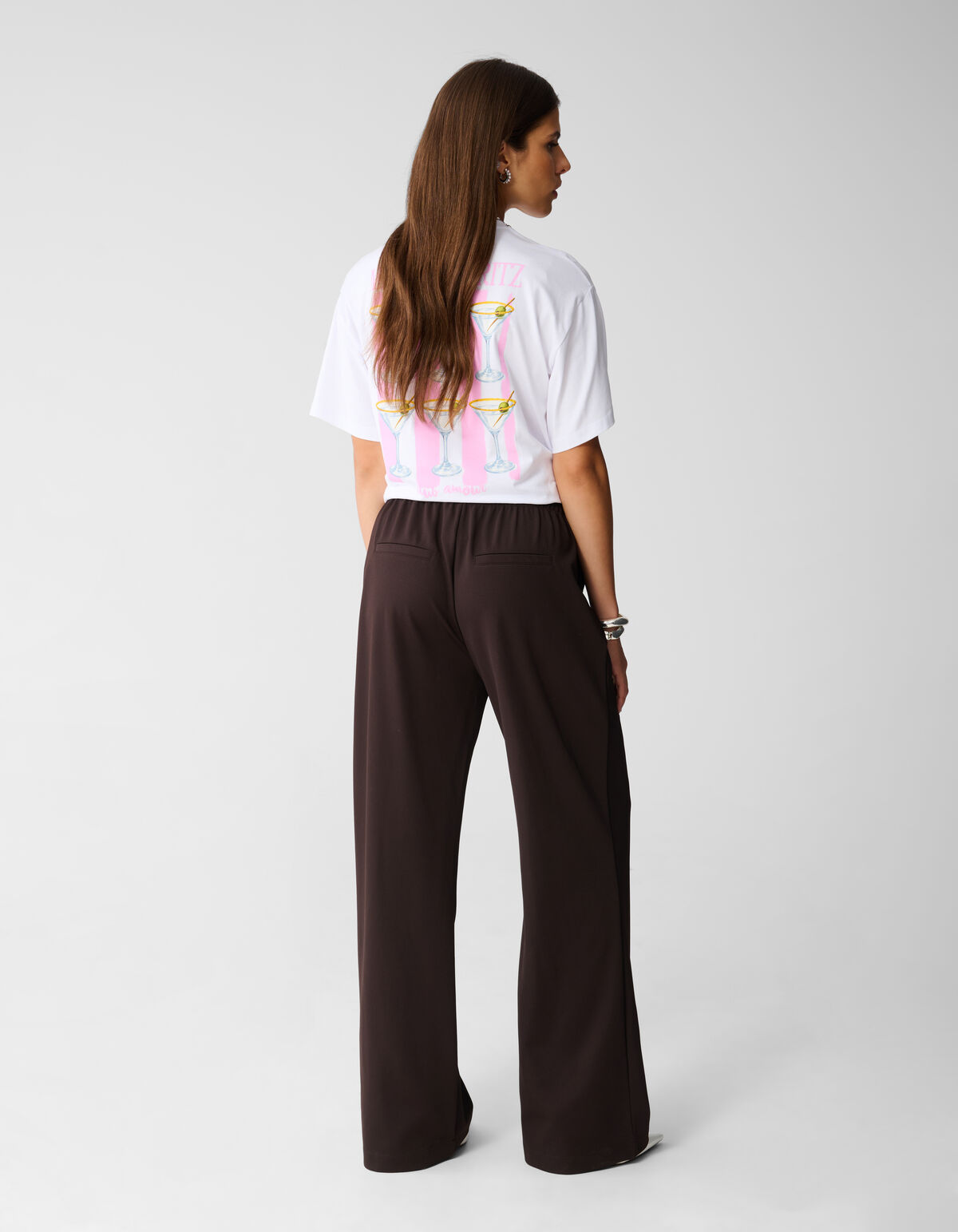 Basic Hose mit weitem Bein Dunkelbraun SHOEBY WOMEN