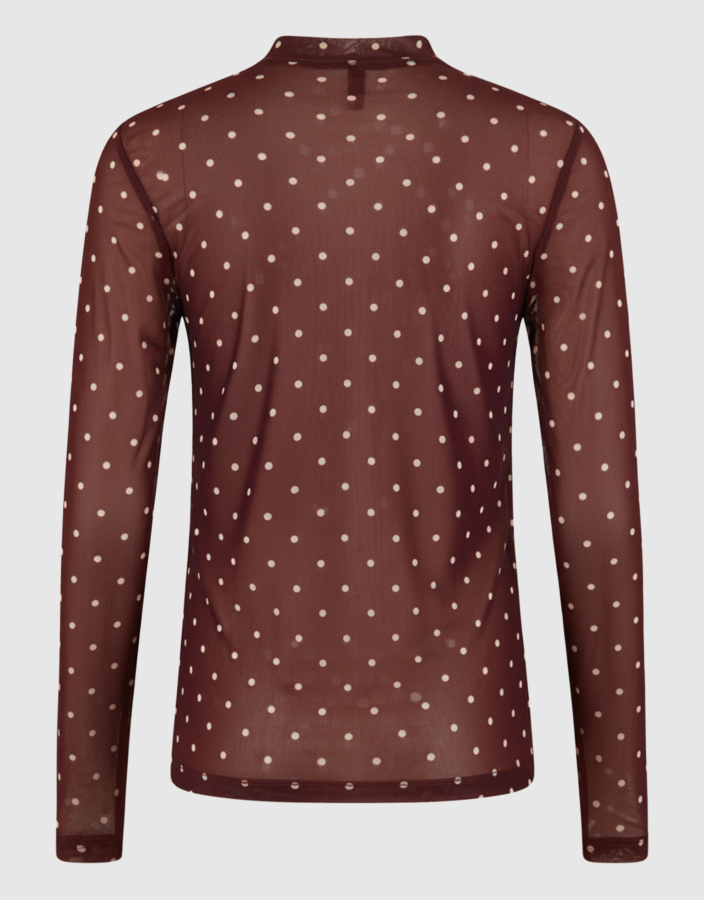 Dunkelbraunes Mesh-Dot-Top SHOEBY WOMEN