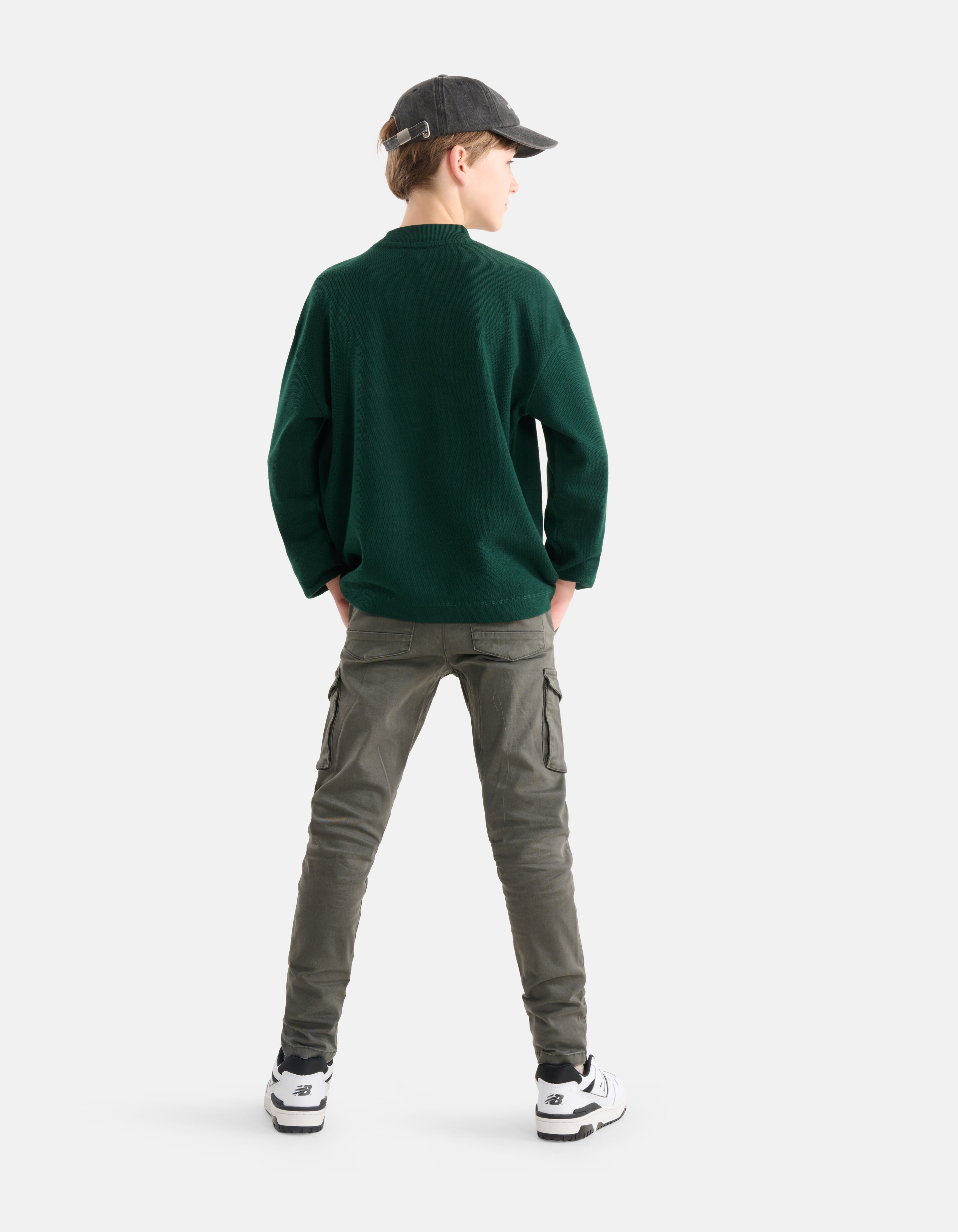 Struktur-Langarmhemd Dunkelgrün SHOEBY BOYS