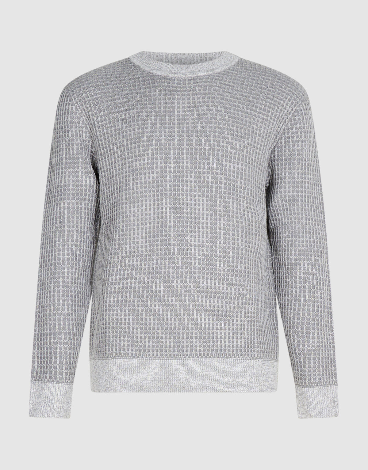 Waffel Strickpullover Mit Rundhalsausschnitt Hellg SHOEBY MEN