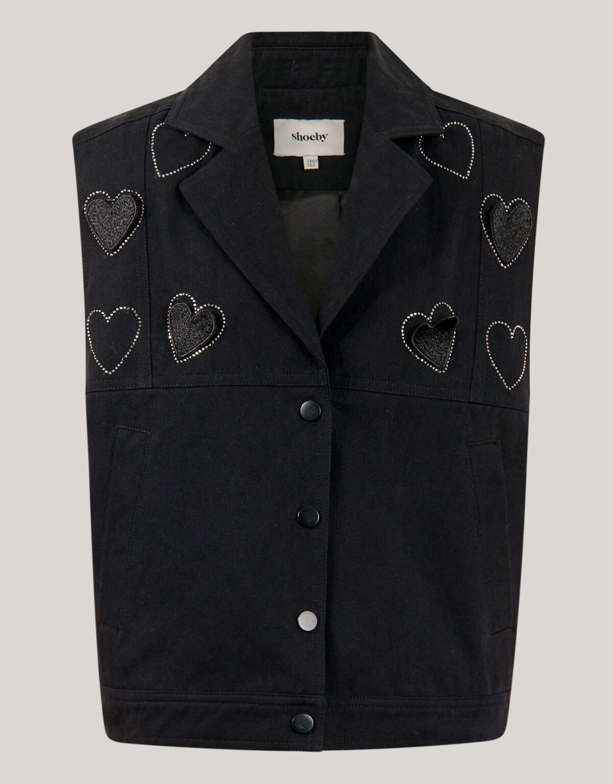 Strass Herz Gilet Schwarz SHOEBY GIRLS