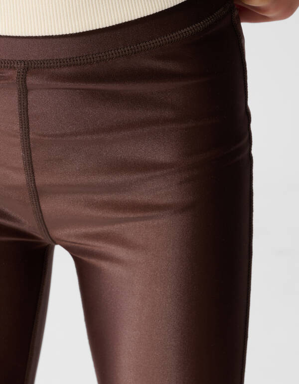 Gl&auml;nzende Leggings Dunkelbraun SHOEBY GIRLS