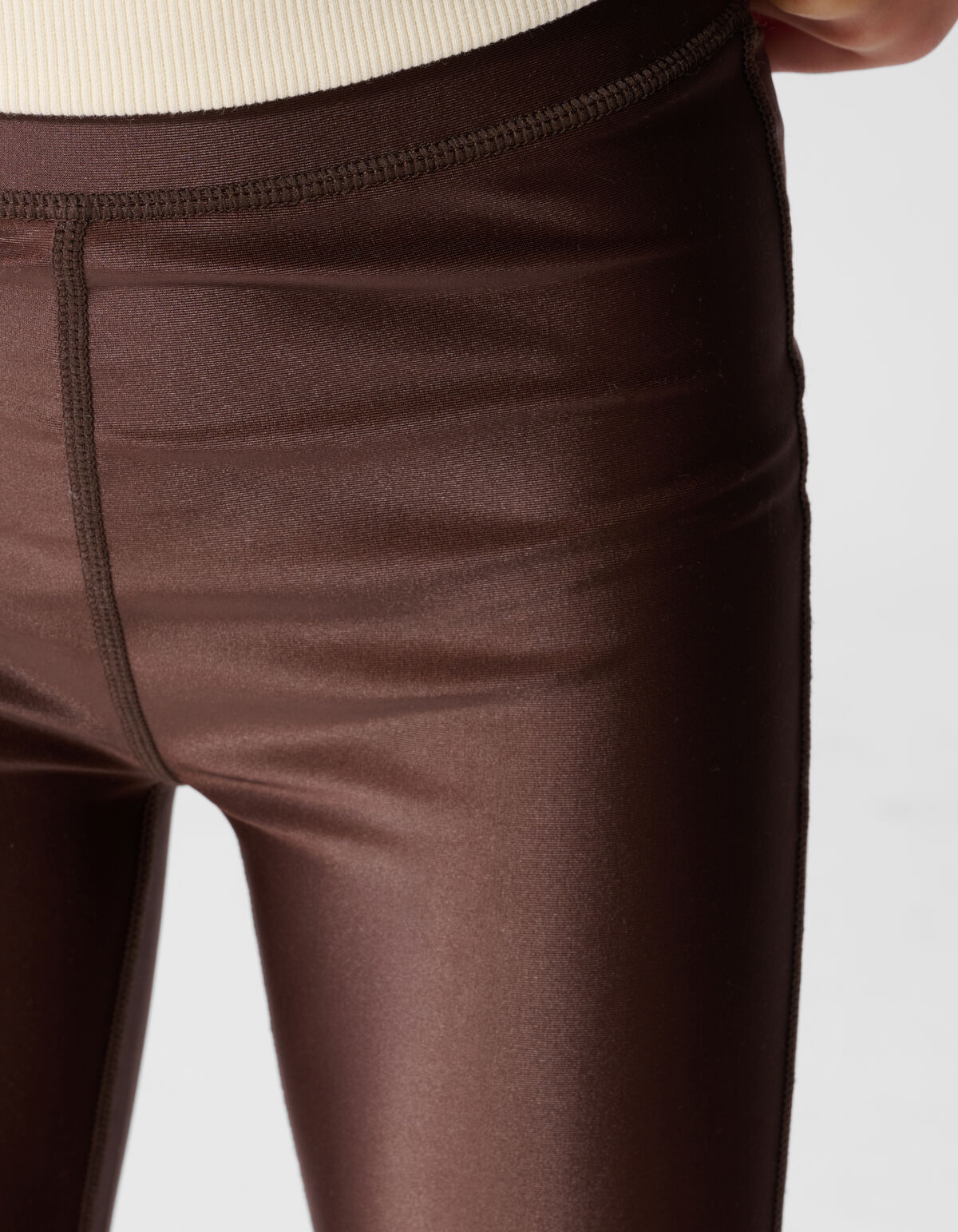 Gl&auml;nzende Leggings Dunkelbraun SHOEBY GIRLS