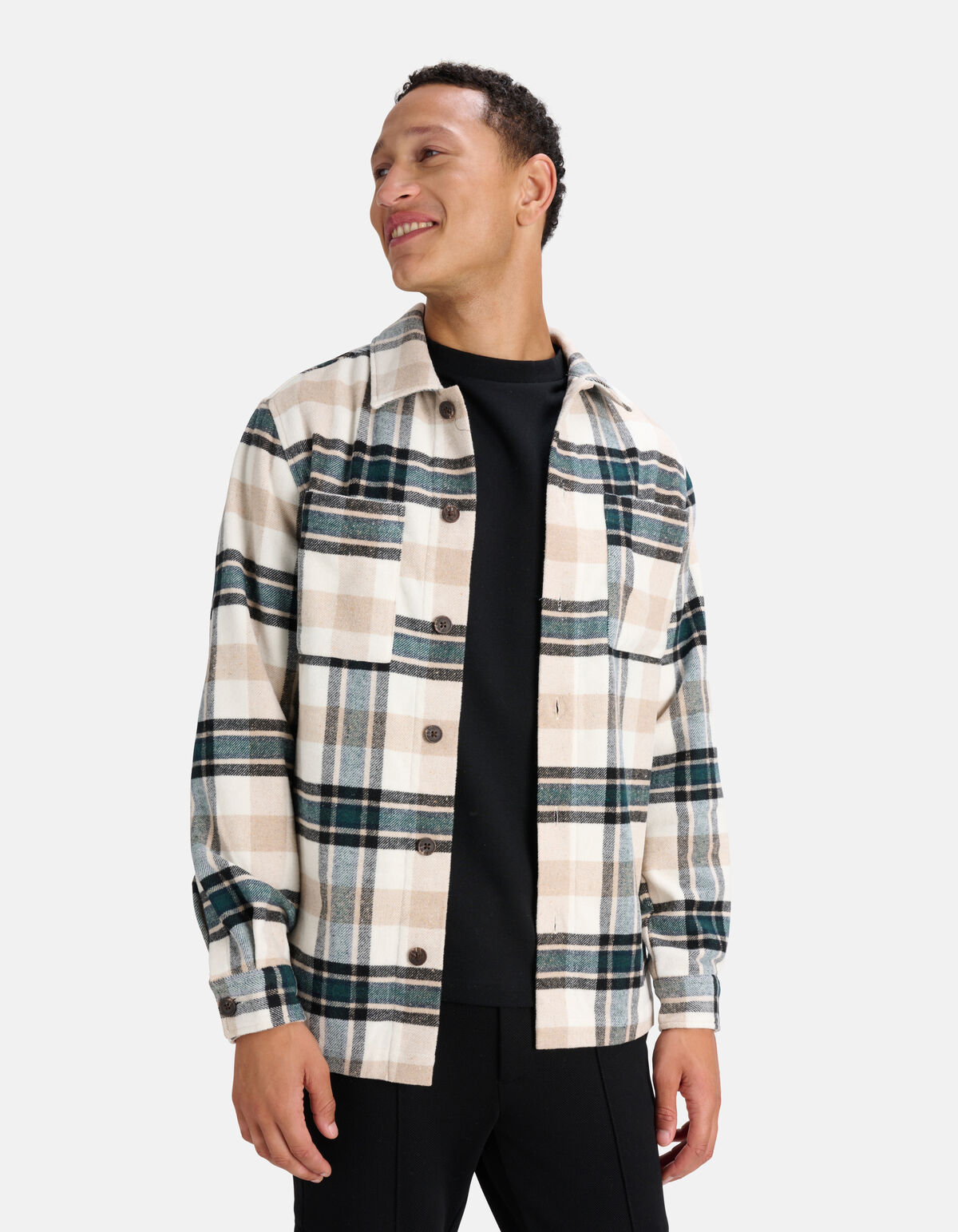 Kariertes Überhemd Beige SHOEBY MEN