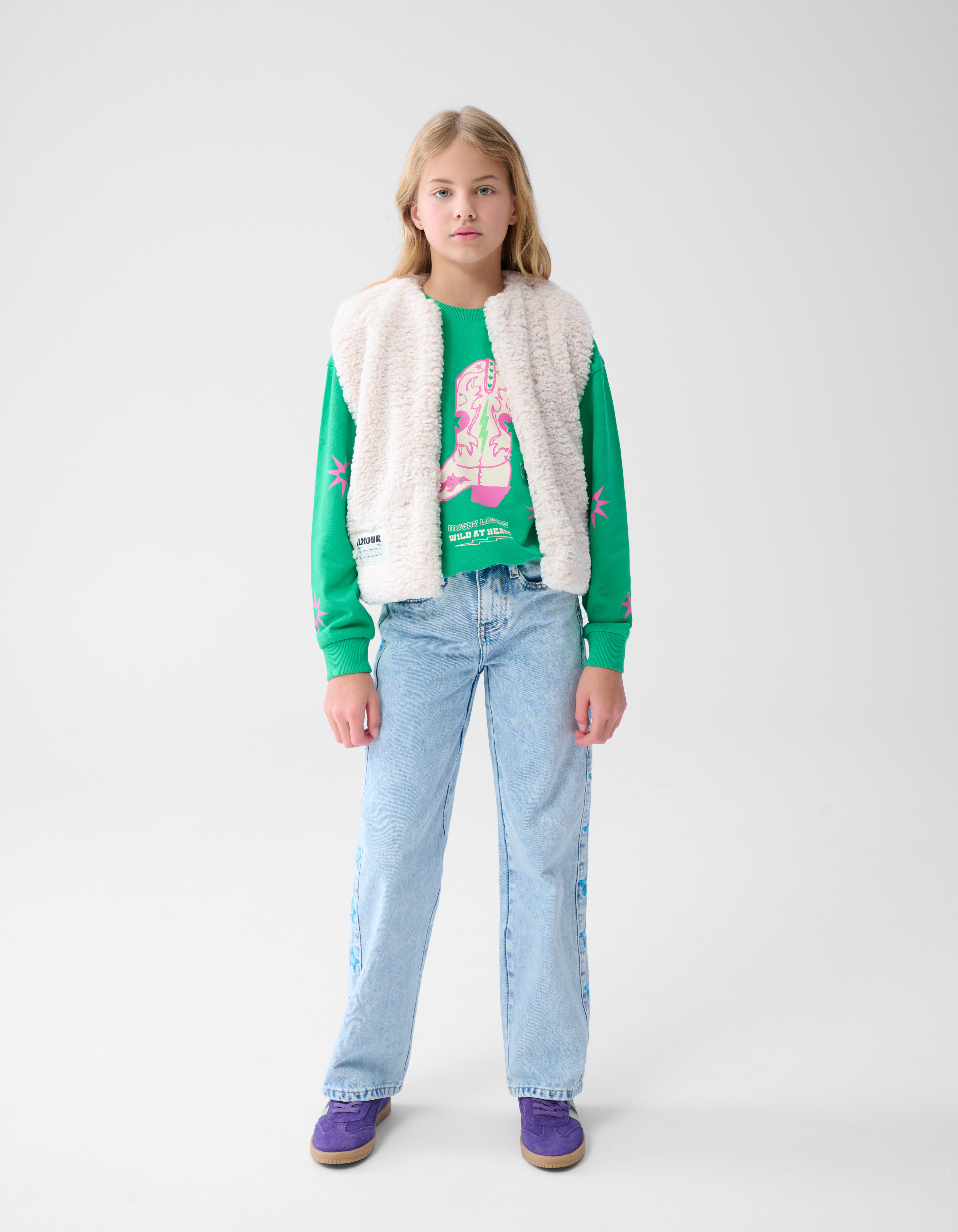 Teddy Label Gilet Gebrochenes Weiß SHOEBY GIRLS