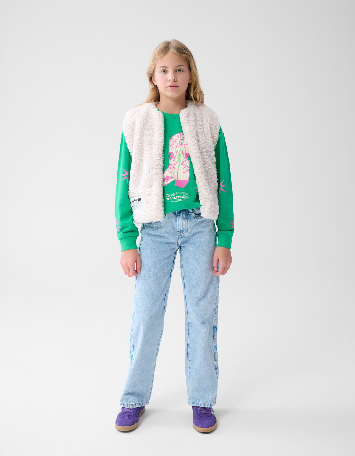 Teddy Label Gilet Gebrochenes Weiß SHOEBY GIRLS