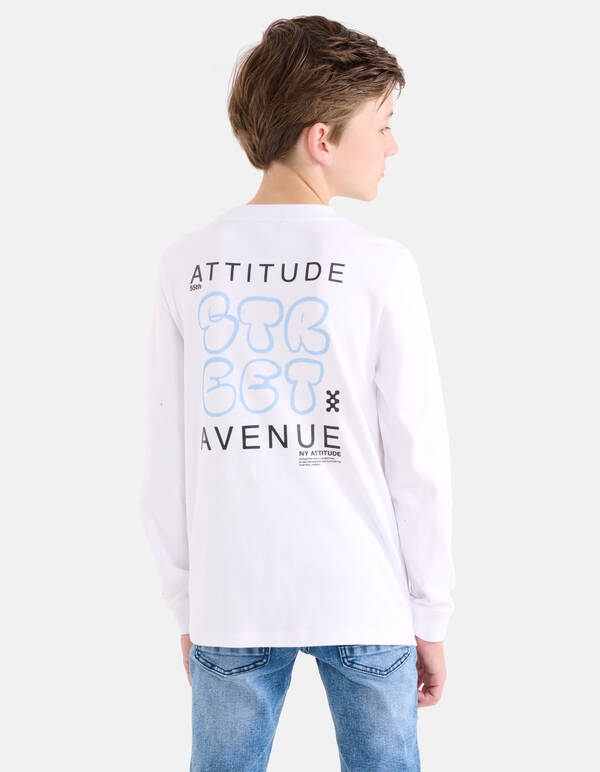 Grafik-Langarmshirt Weiß SHOEBY BOYS