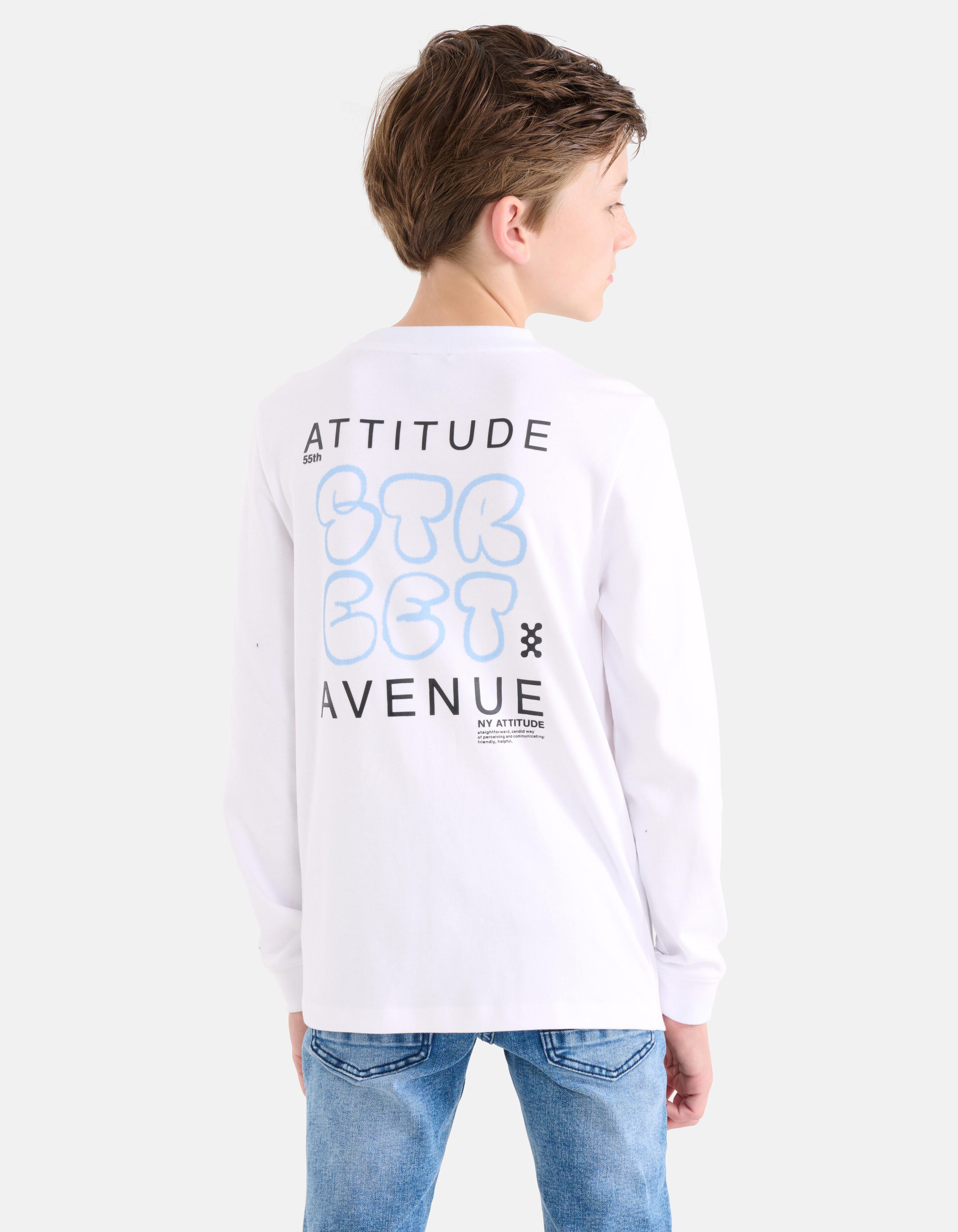 Grafik-Langarmshirt Weiß SHOEBY BOYS