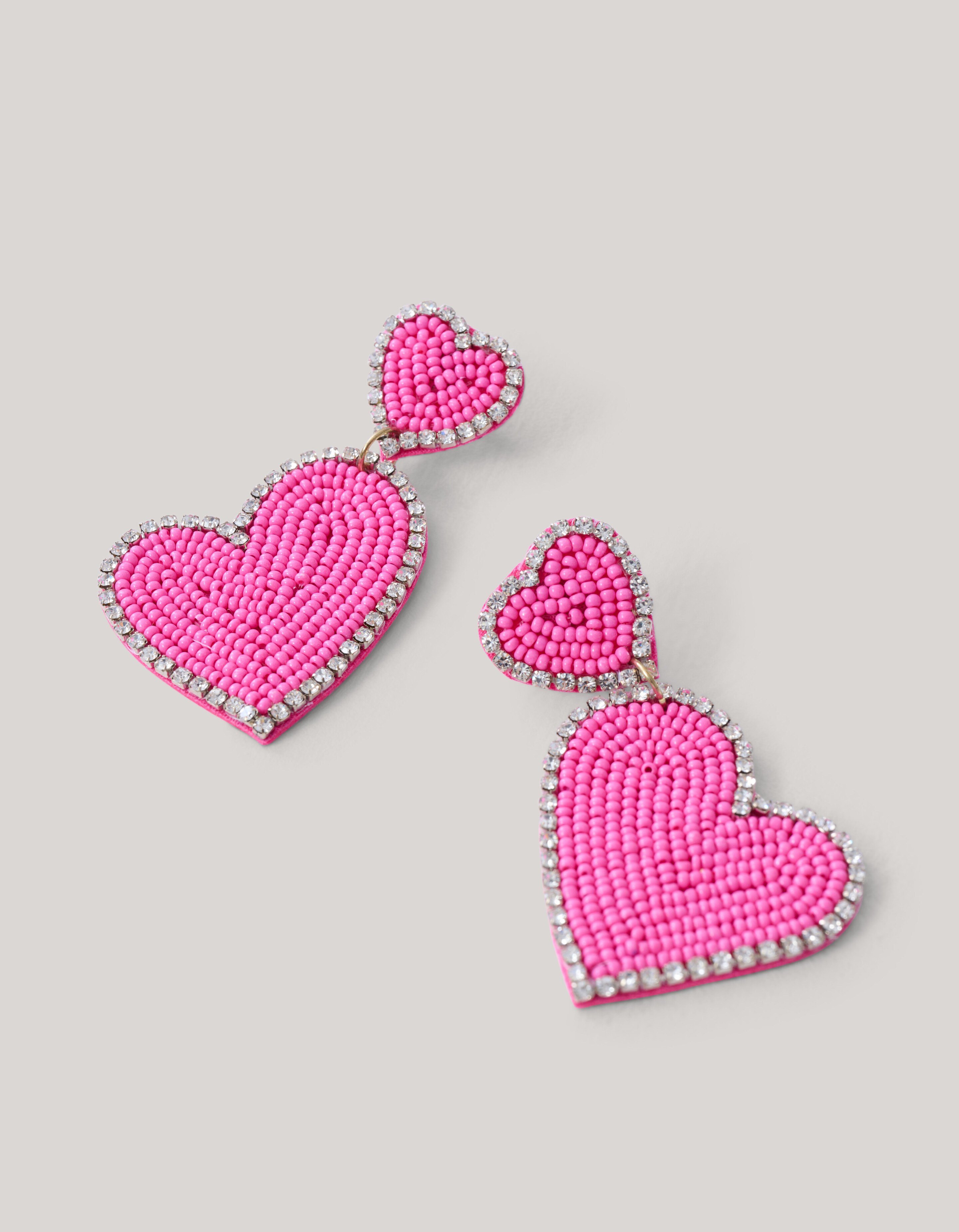 Doppelherz-Ohrringe Rosa SHOEBY ACCESSOIRES