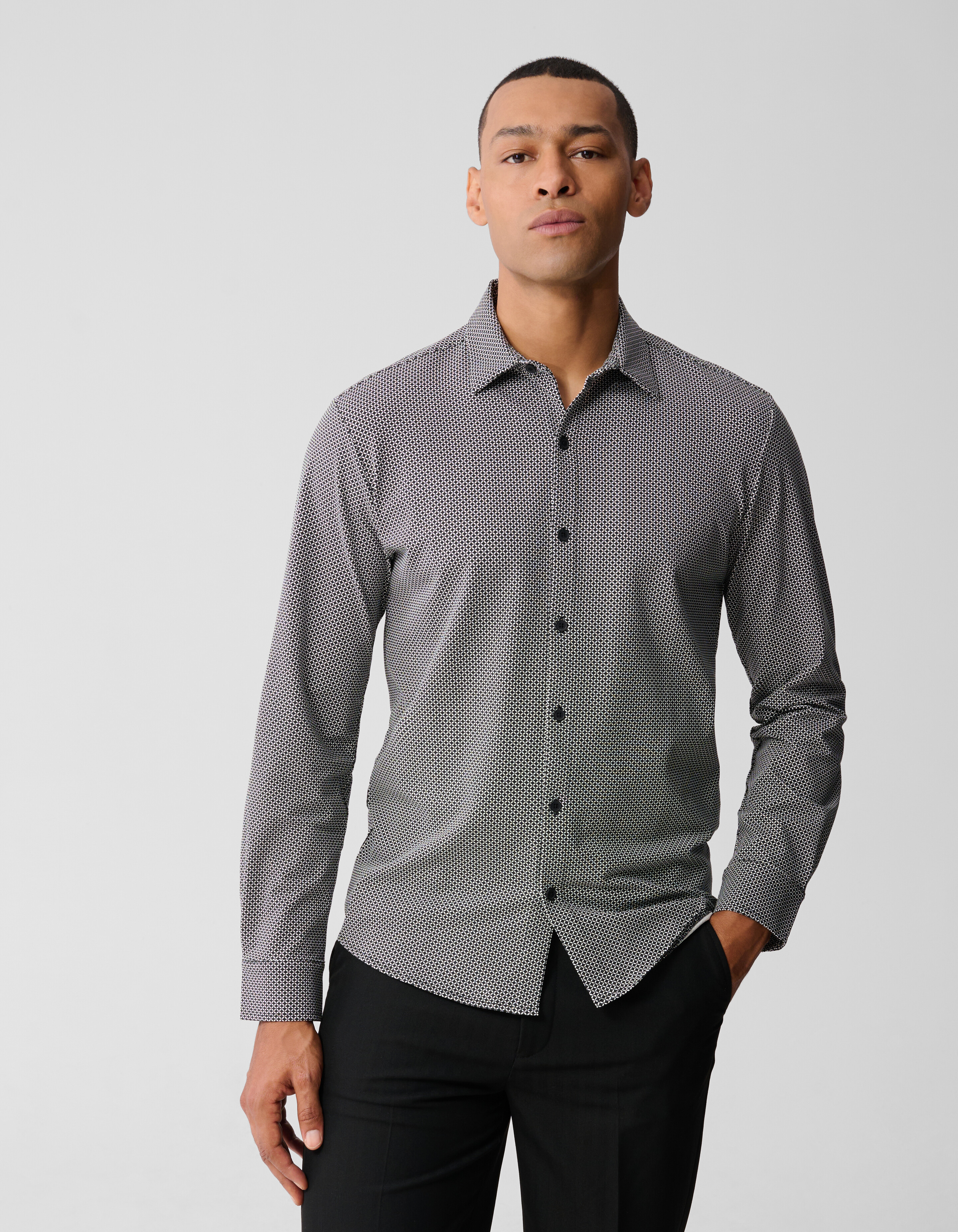 Bedrucktes Logo-Hemd, gebrochenes Weiß SHOEBY MEN