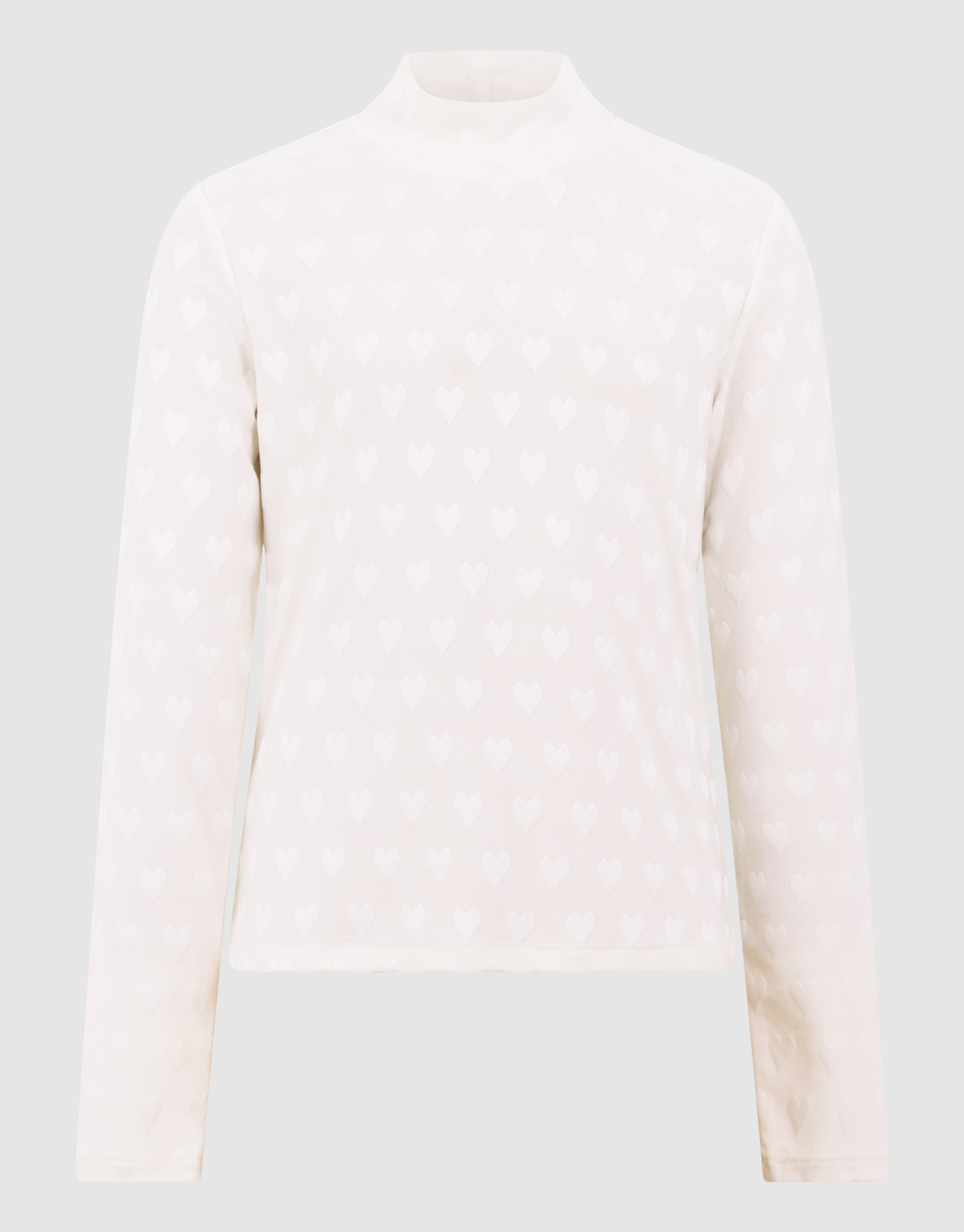 Top mit Allover-Herzmuster Cremefarben SHOEBY GIRLS