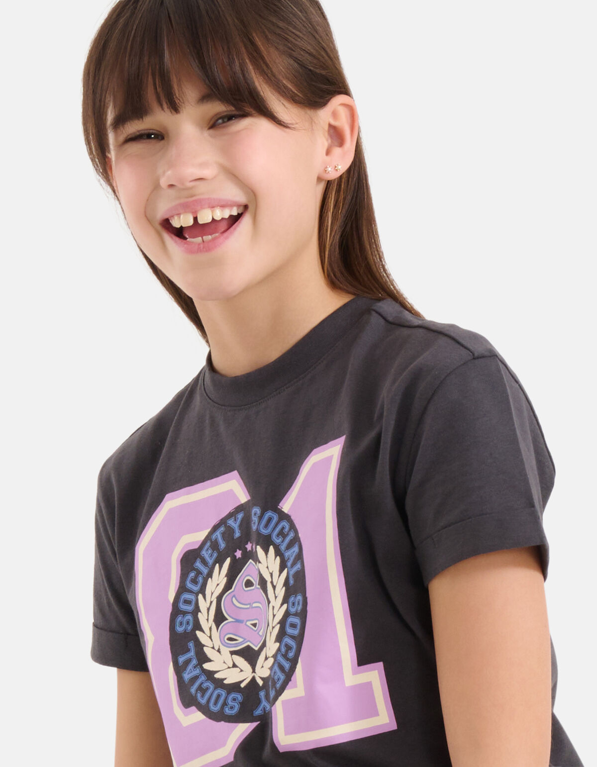 Artwork T-shirt Donkergrijs SHOEBY GIRLS