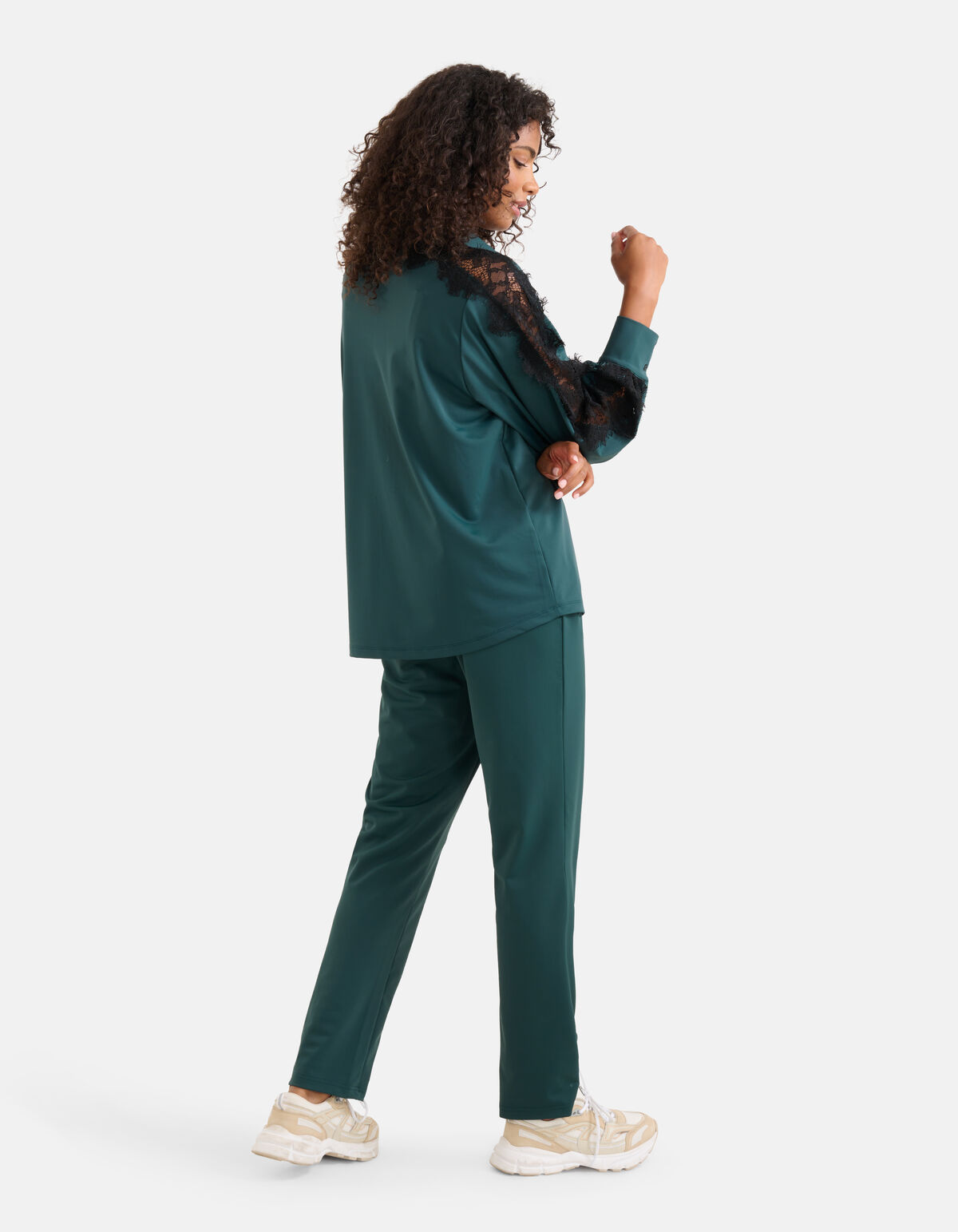 Reisebluse aus Spitze Dunkelgrün SHOEBY WOMEN