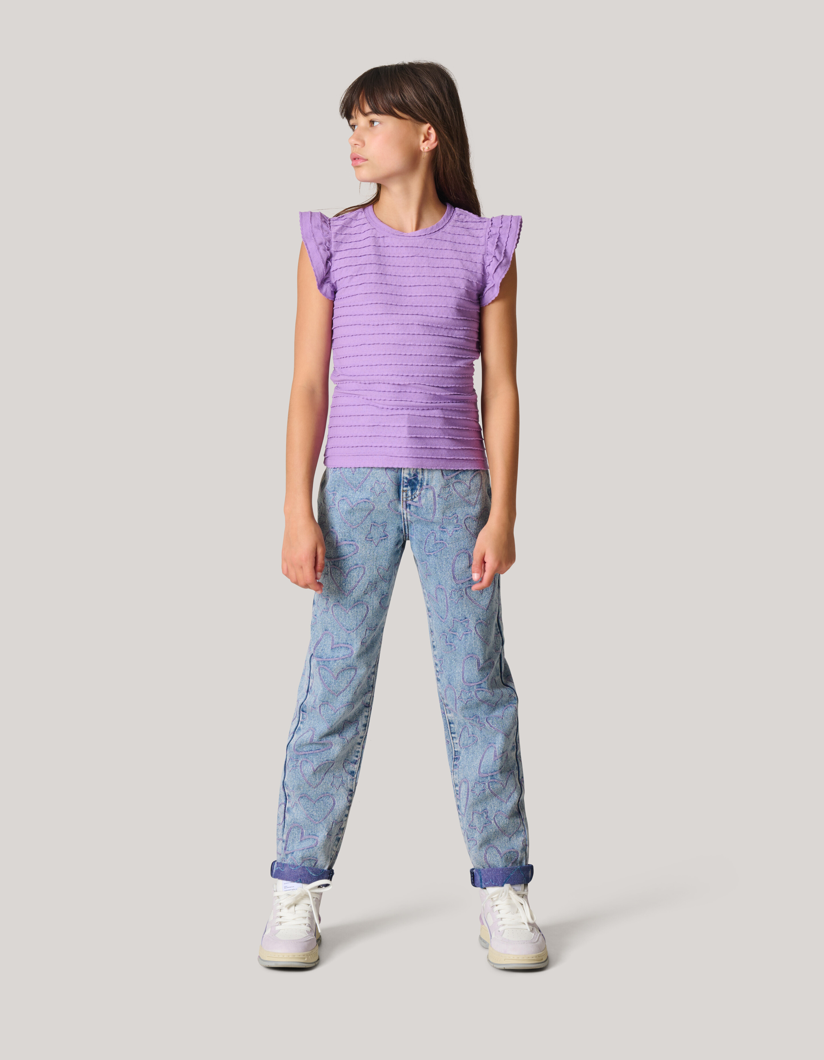 Ruffle Rib Top Lila SHOEBY GIRLS