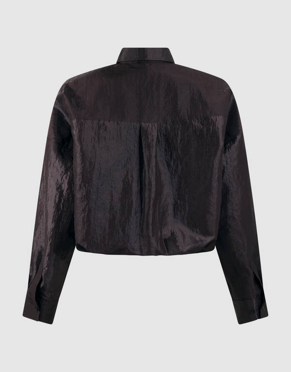 Croco Bluse Dunkelbraun SHOEBY WOMEN