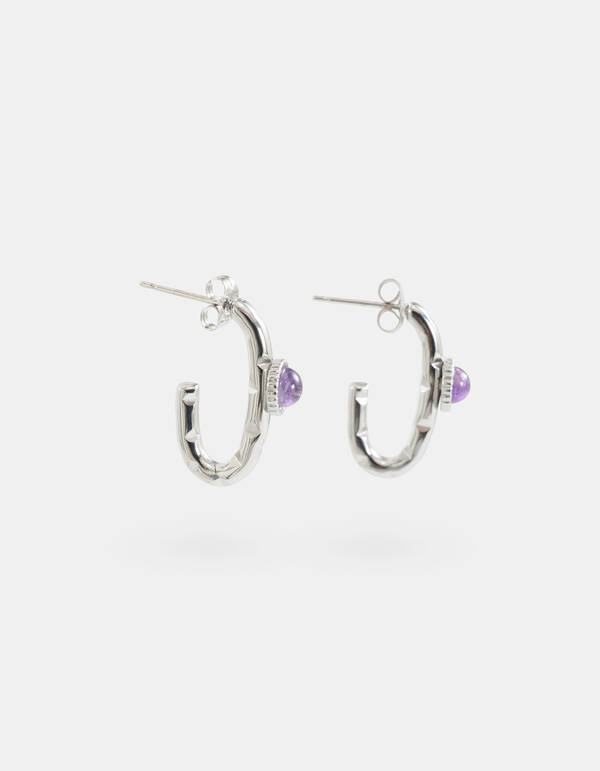 Ovale Reifen Ohrringe Silber SHOEBY ACCESSOIRES