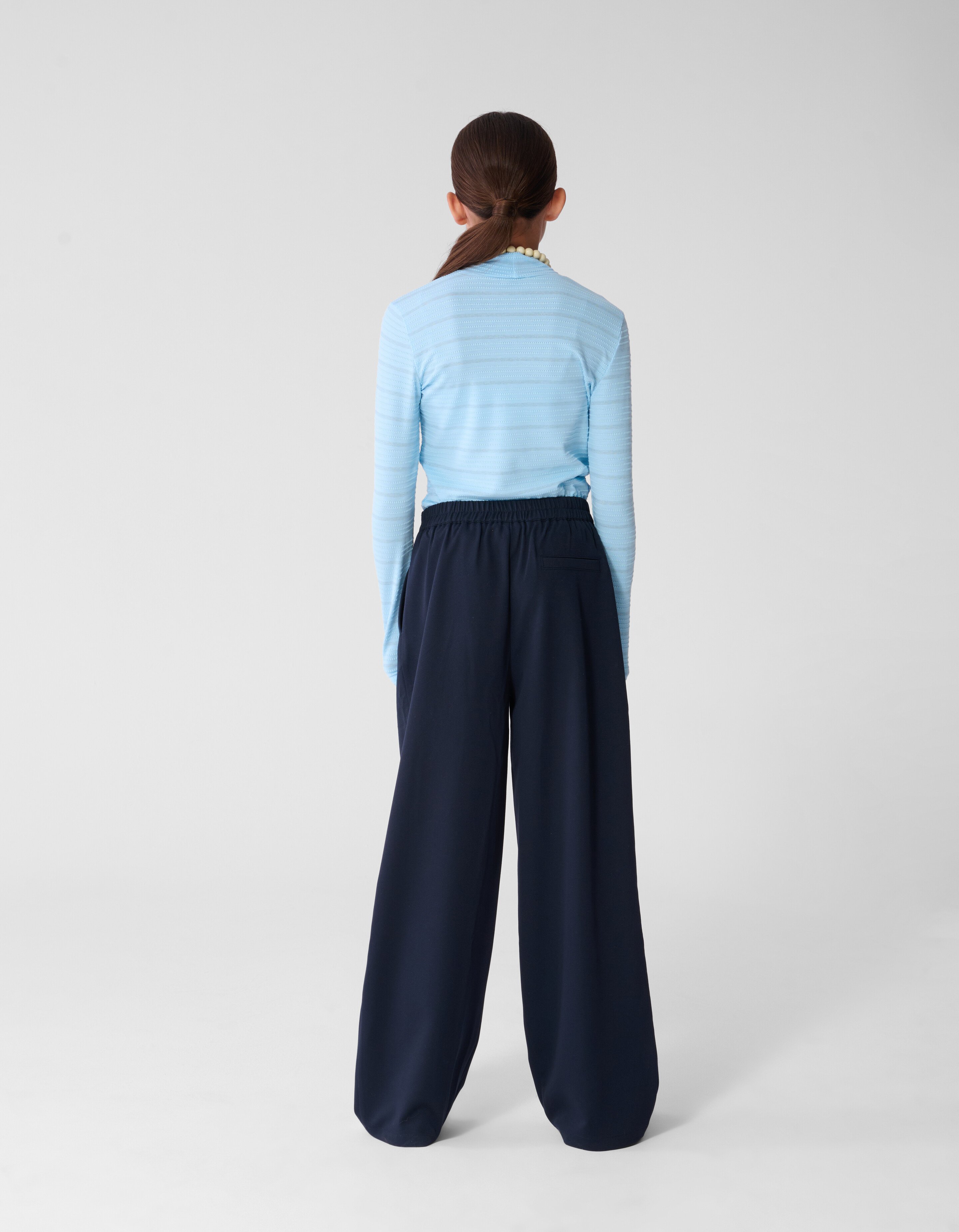 Lurex Langarmshirt Hellblau SHOEBY GIRLS