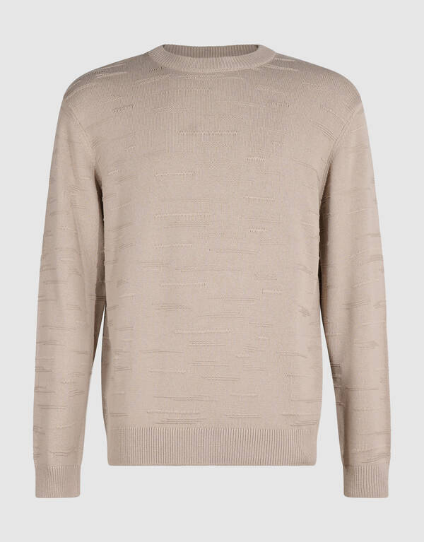 Pullover mit Rippenmuster Beige SHOEBY MEN