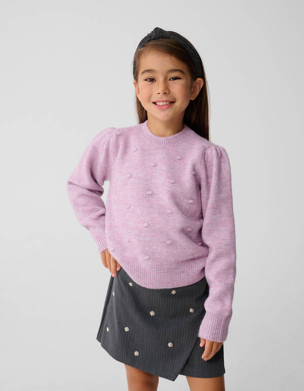 Gepunkteter Strickpullover Lila SHOEBY GIRLS
